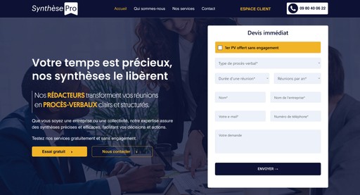 Synthèse Pro — Website design